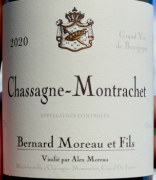 2024.5.1 Busaner님 pick - Domaine Bernard Moreau, Chassage-Montrachet, Blanc, 2020