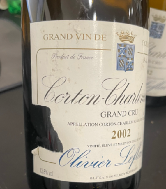(라벨손상) Domaine Olivier Leflaive Corton Charlemagne Grand Cru 2002