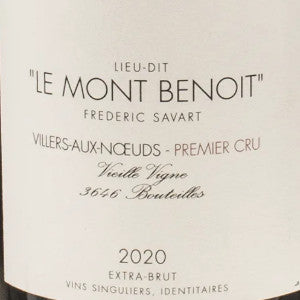 2025.07.30 돔페리뇽님 pick - Champagne Savart, Le Mont Benoit Vieilles Vignes 1er Cru 2020 (3,646 Bottles Made)