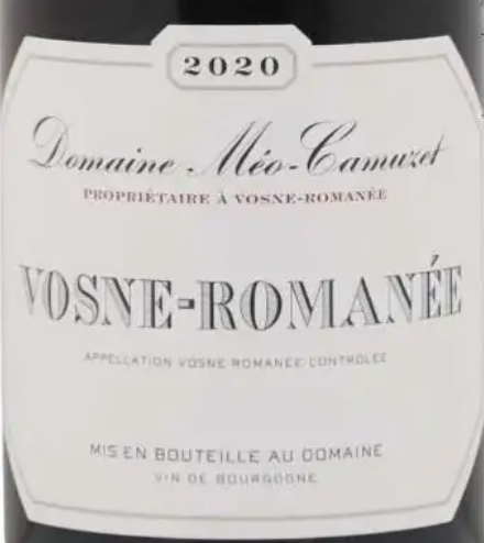2025.09.29 타운와인 pick - Meo Camuzet Vosne Romanee 2020(약 287,500원)