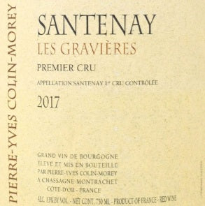 2017 Pierre-Yves Colin-Morey Les Gravieres, Santenay Premier Cru, France