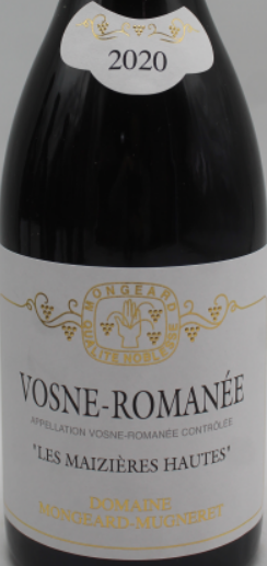 2020 Domaine Mongeard-Mugneret Vosne-Romanee Les Maizieres Hautes, Cote de Nuits, France