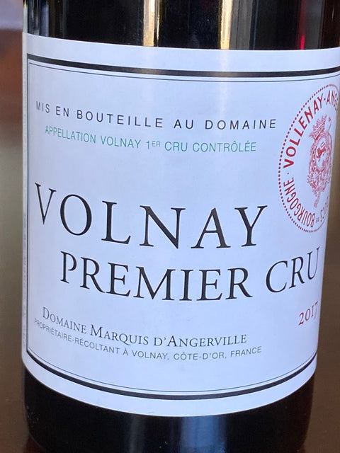 2017 Domaine Marquis d'Angerville Volnay Premier Cru, Cote de Beaune, France