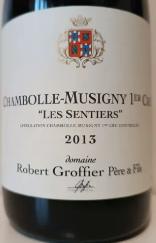 2013 Domaine Robert Groffier Pere & Fils Les Sentiers, Chambolle-Musigny Premier Cru, France