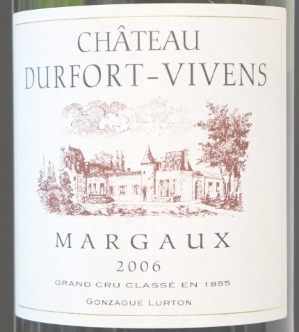 2015 Chateau Durfort-Vivens, Margaux, France