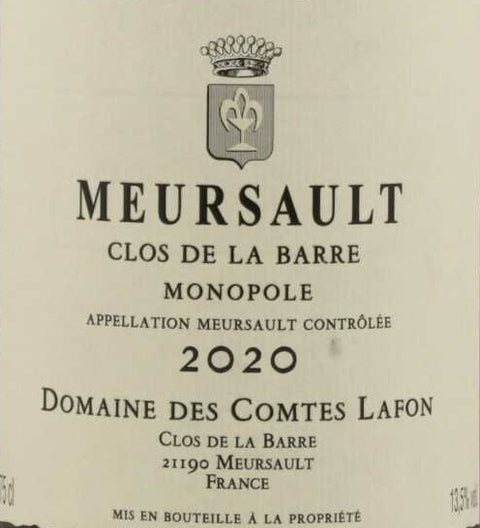 2020 Domaine des Comtes Lafon Meursault Clos de la Barre, Cote de Beaune, France