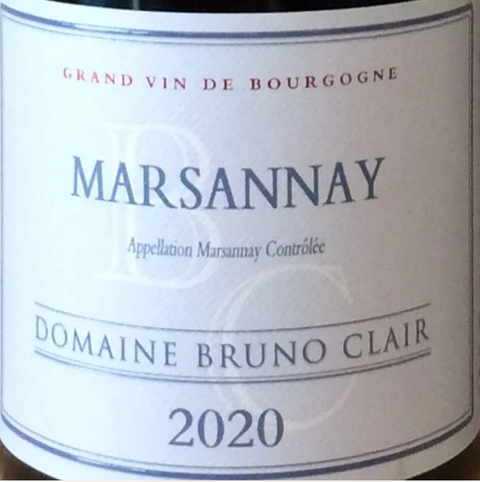 2020 Domaine Bruno Clair Marsannay Rouge, Cote de Nuits, France