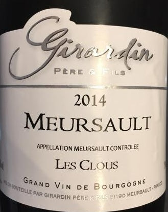 2014 Vincent Girardin Meursault Les Clous, Cote de Beaune, France