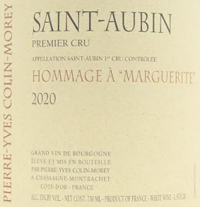 2020 Pierre-Yves Colin-Morey Saint-Aubin Premier Cru 'Hommage Marguerite', Cote de Beaune, France